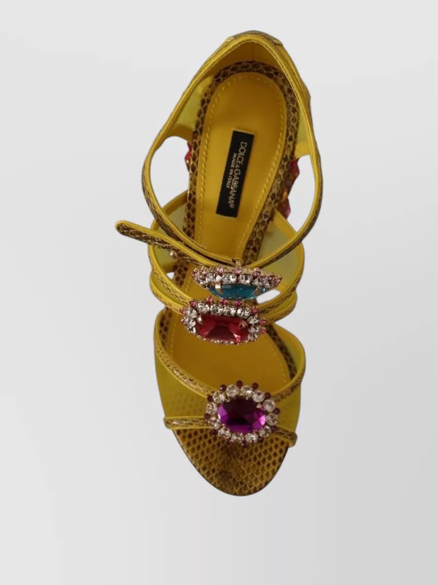 Dolce&Gabbana Leather Crystal-Embellished Sandals