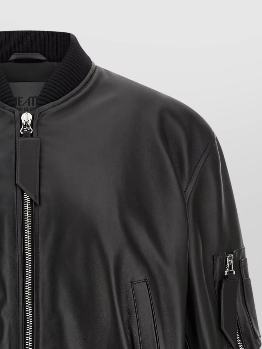The Attico Lamb Leather Bomber Jacket
