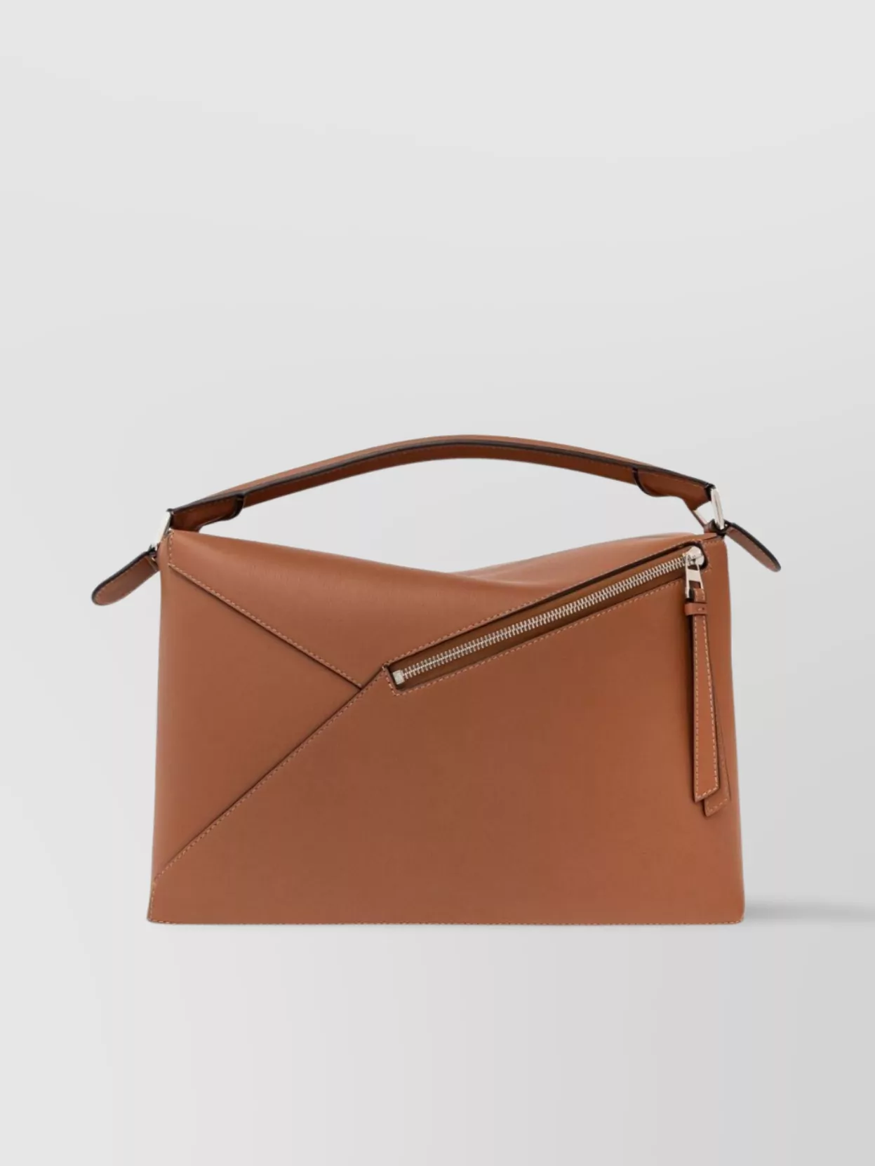 Loewe Puzzle Bag With Geometric Top Handle And Adjustable Strap In Brown