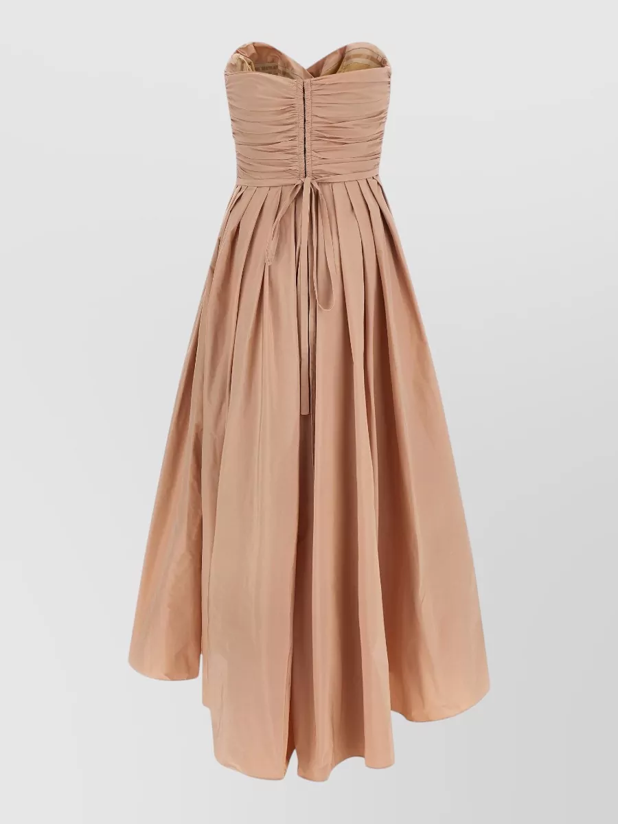 Pinko Polyester Off-Shoulder Sleeveless Draped Asymmetric Maxi Dress