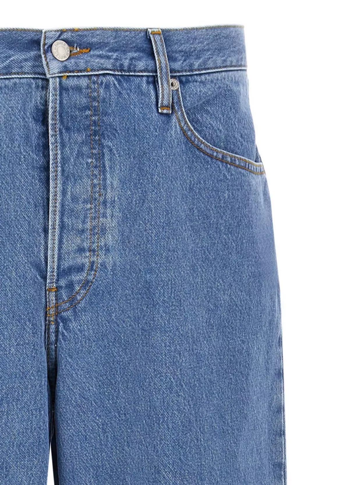 Dries Van Noten "Pine" Denim Trousers With Pockets And Stitching