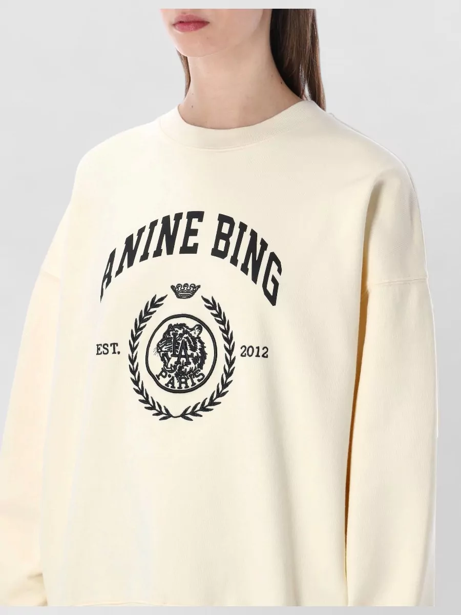 Anine Bing Cotton Oversized Crewneck Sweatshirt