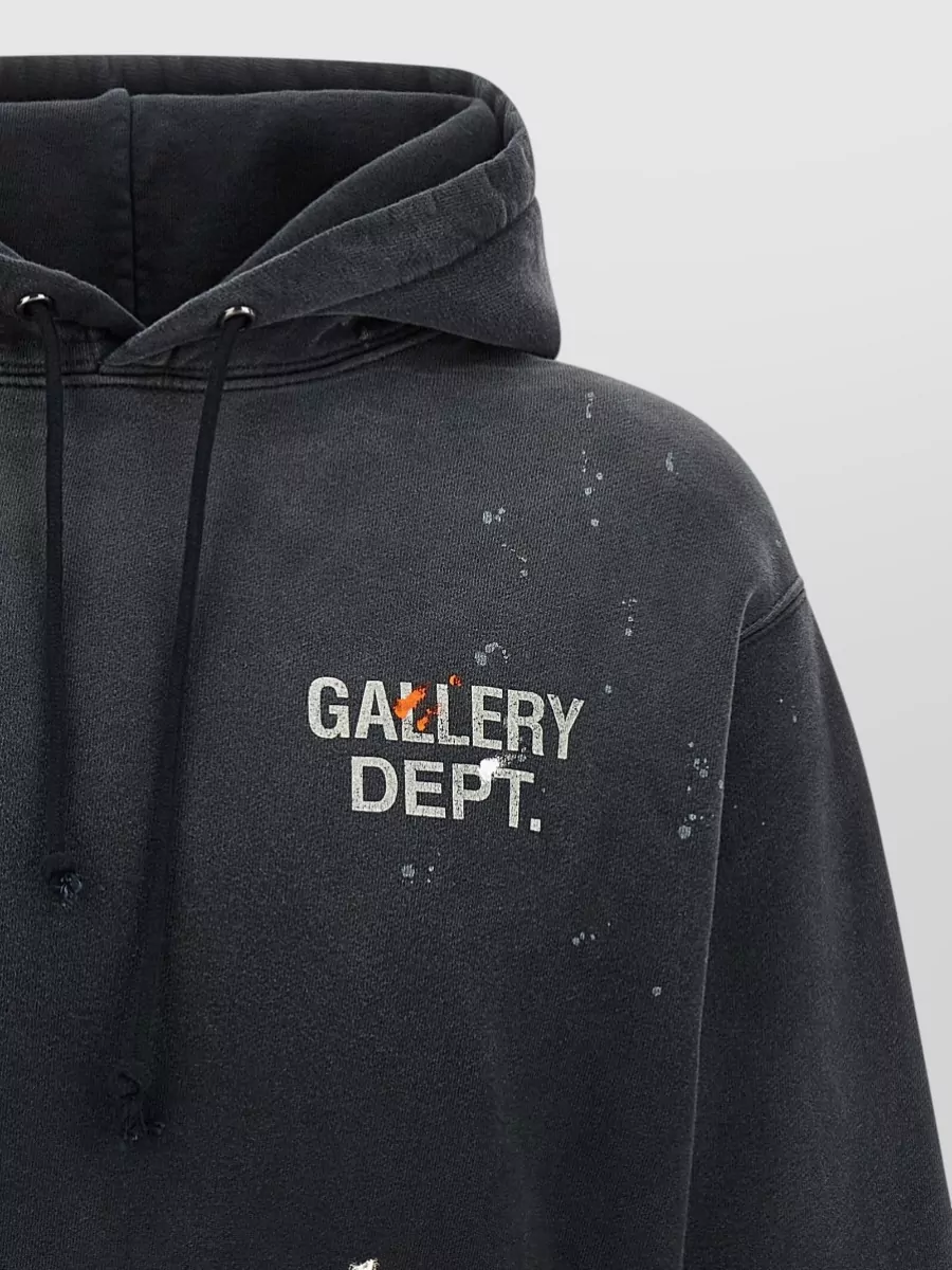 Gallery Dept. Painted Effect Hoodie Ribbed Cuffs Hem