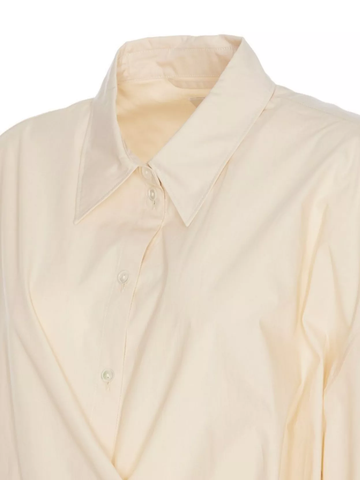 Lemaire Asymmetrical Front Wrap Collared Long Sleeve Top