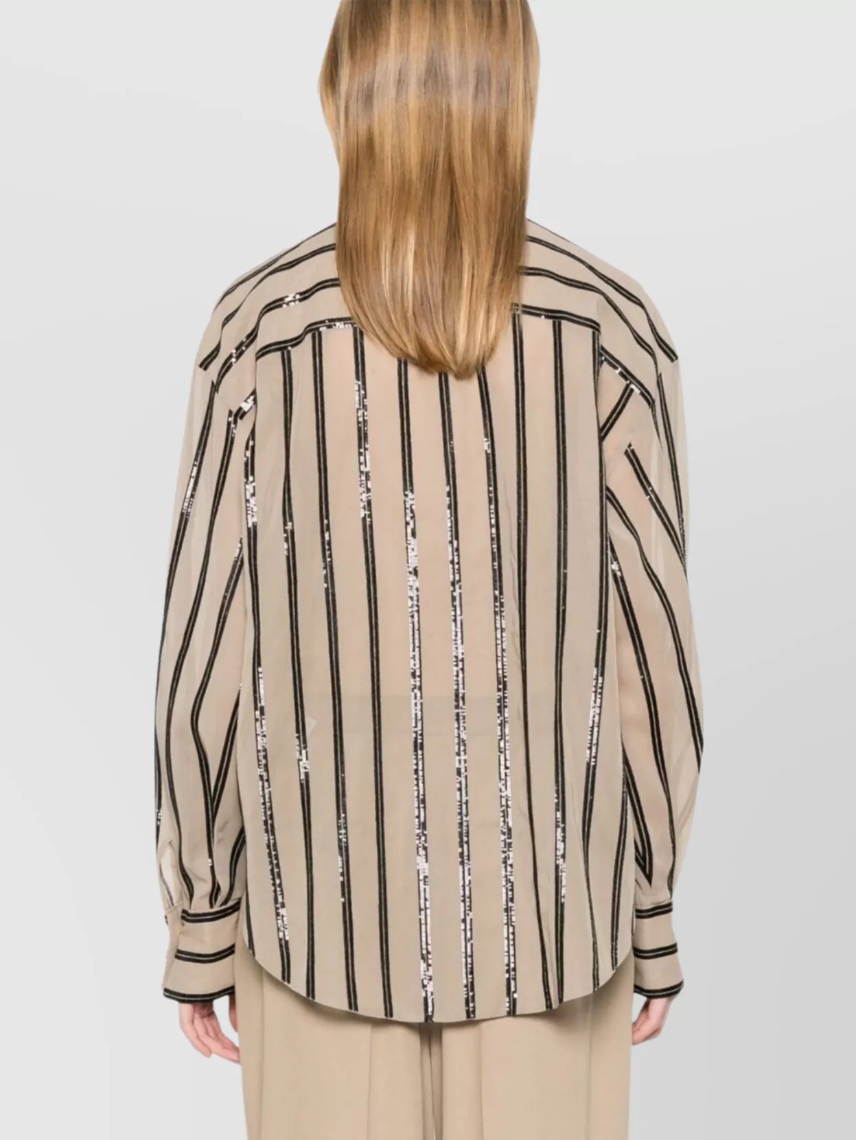 Brunello Cucinelli Vertical Striped Cotton Shirt