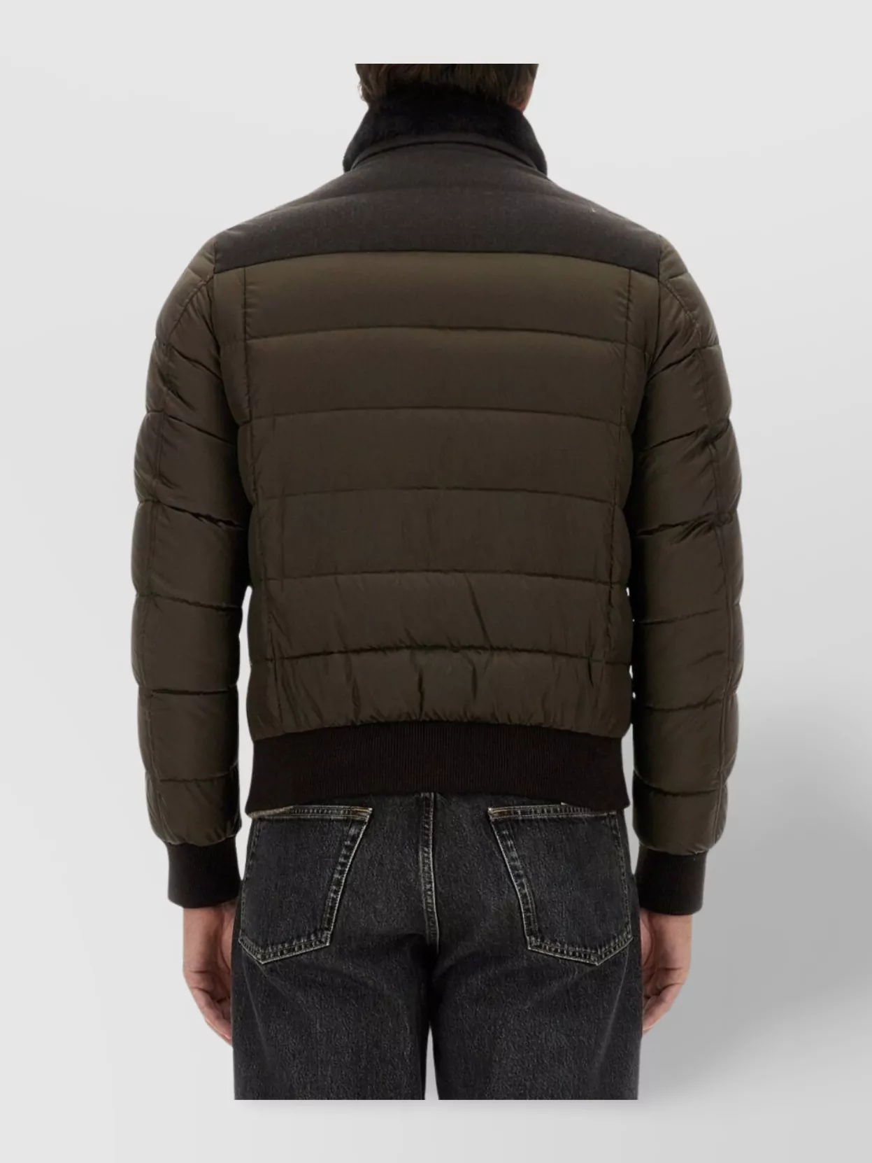 Moorer Quilted High Collar Jacket With Front Pockets