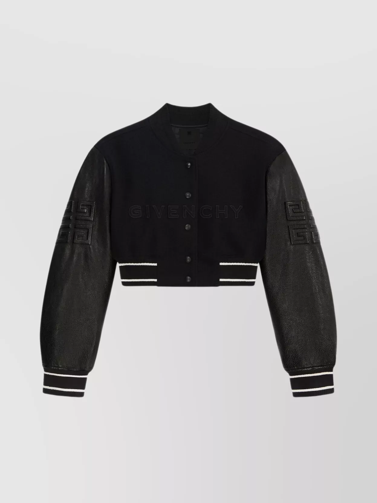 Shop Givenchy Tailored Wool Blend Cropped Jacket In Black
