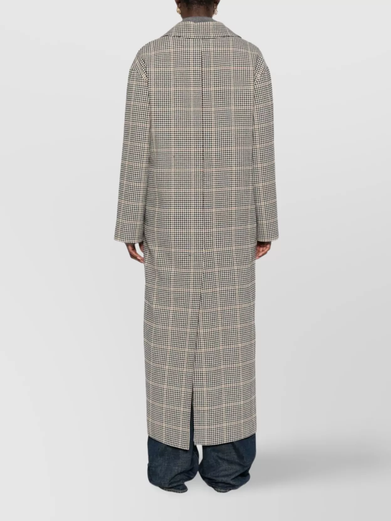 Tagliatore Houndstooth Pattern Wool Coat Pockets In Gray
