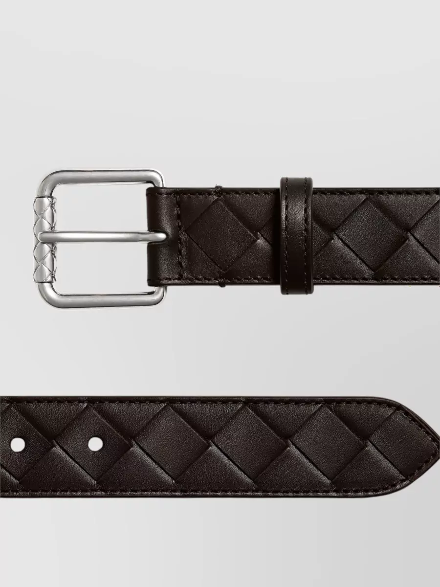Bottega Veneta Leather Intrecciato Belt