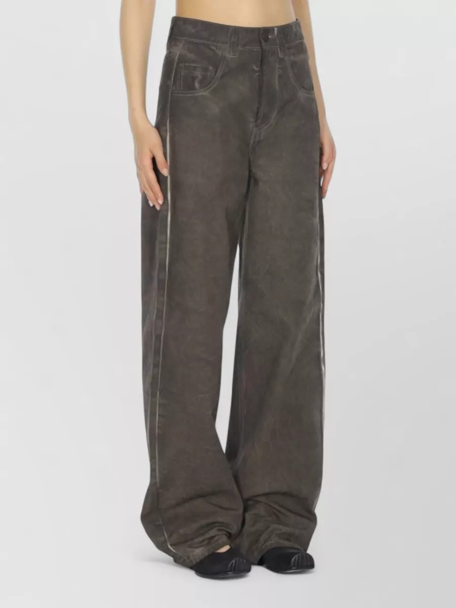 Uma Wang Phyllis Denim Cotton Wide Leg Trousers
