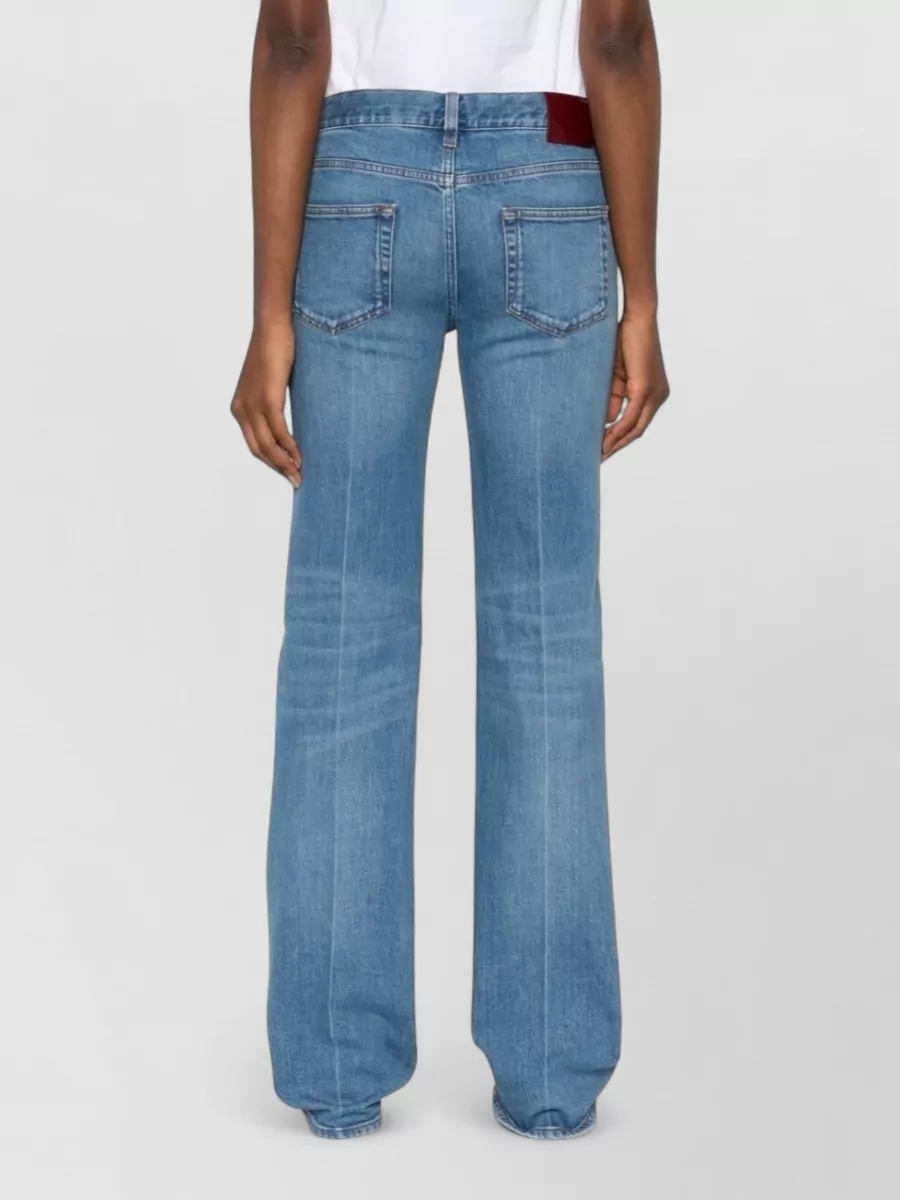 Gucci Cotton Denim Jeans Straight Leg Belt Loops
