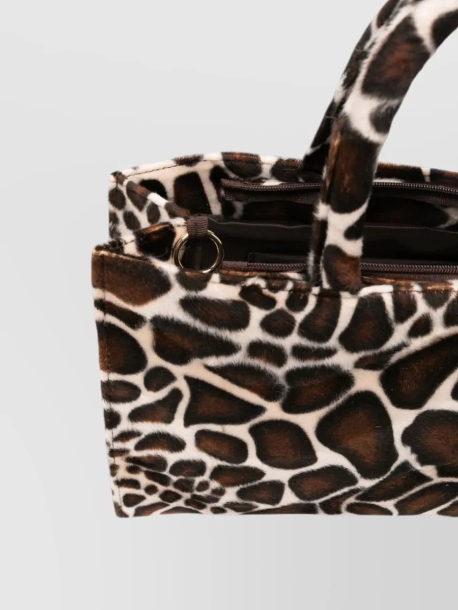La Milanesa Printed Faux Fur Tote Bag
