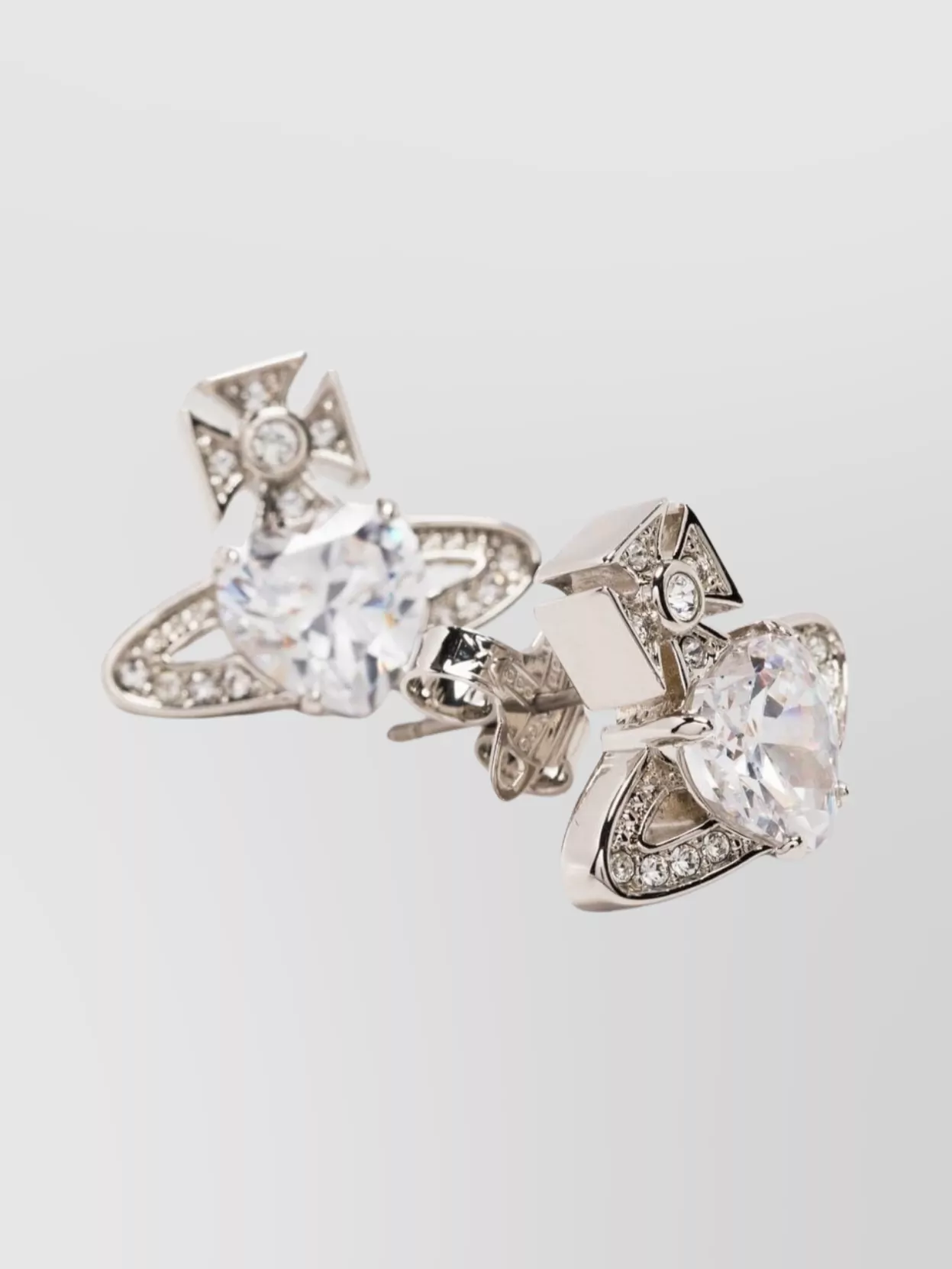 Vivienne Westwood Pair Crystal Heart Earrings