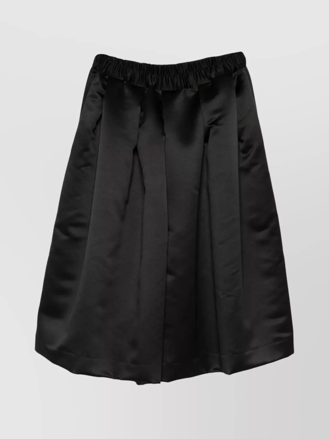 Comme Des Garçons Pleated Satin Finish Midi Length Skirt
