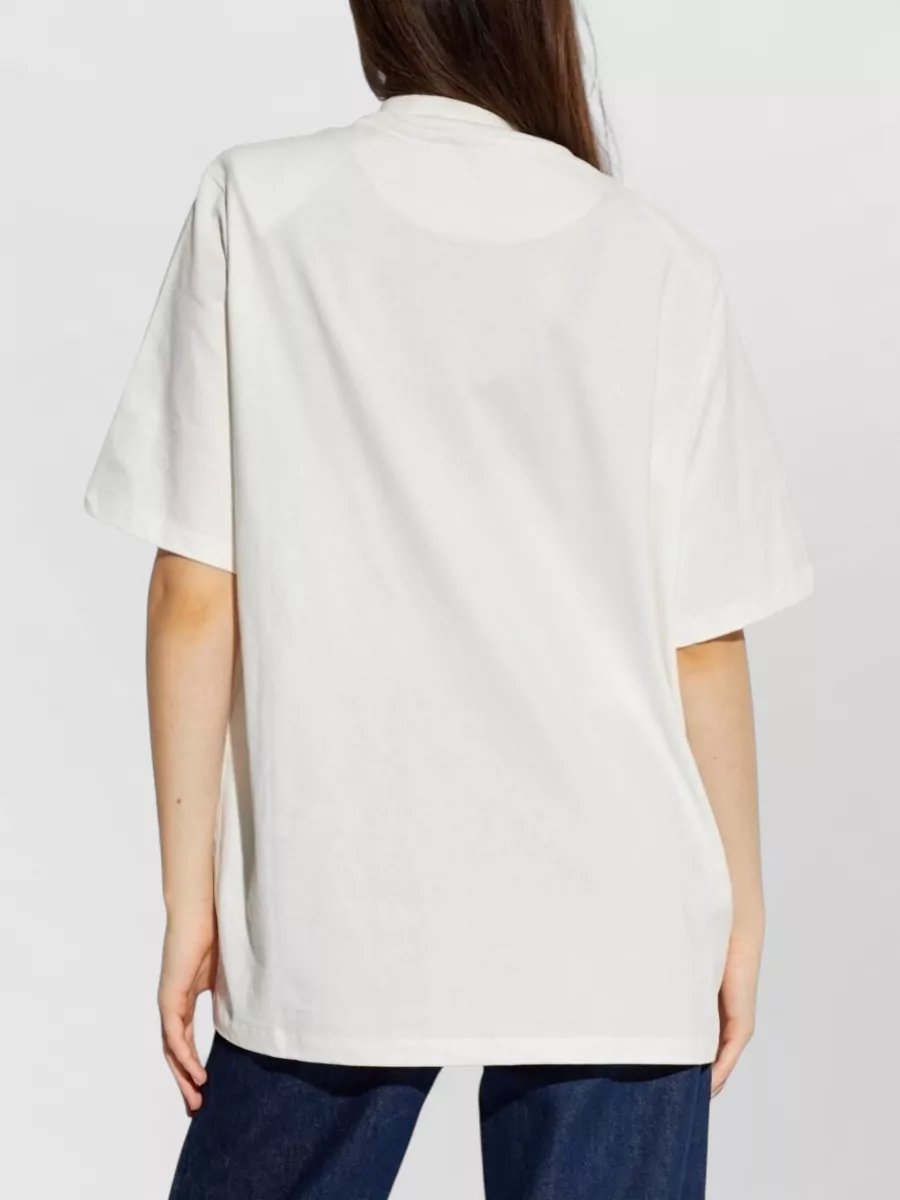 The Attico Silk Blend Crew Neck Short Sleeve Top