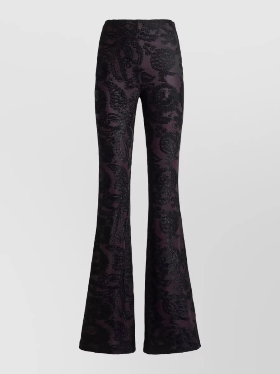 Etro high-rise flared paisley-jacquard trousers