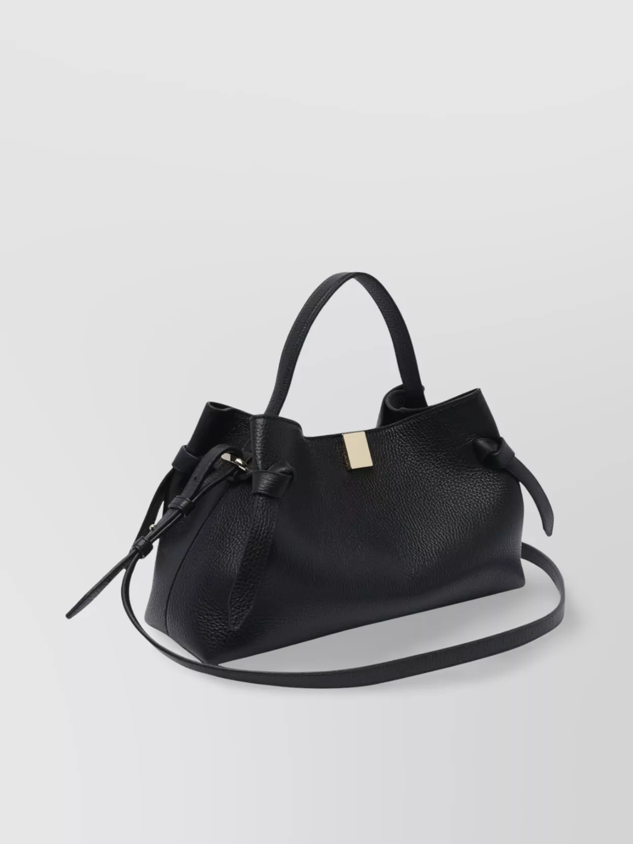 Yuzefi Structured Hand Tote Bag Knots In Black