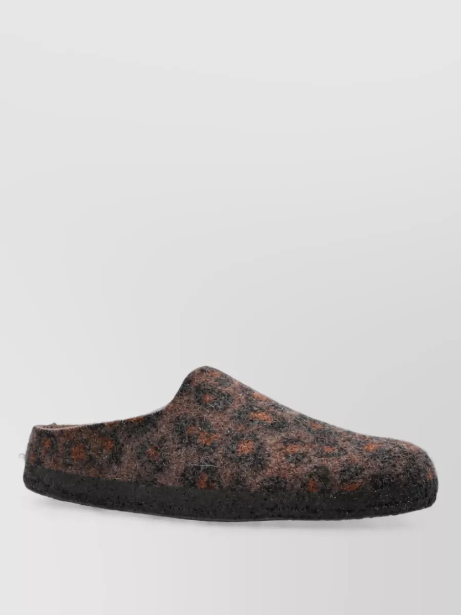 Birkenstock leopard-print felt mules
