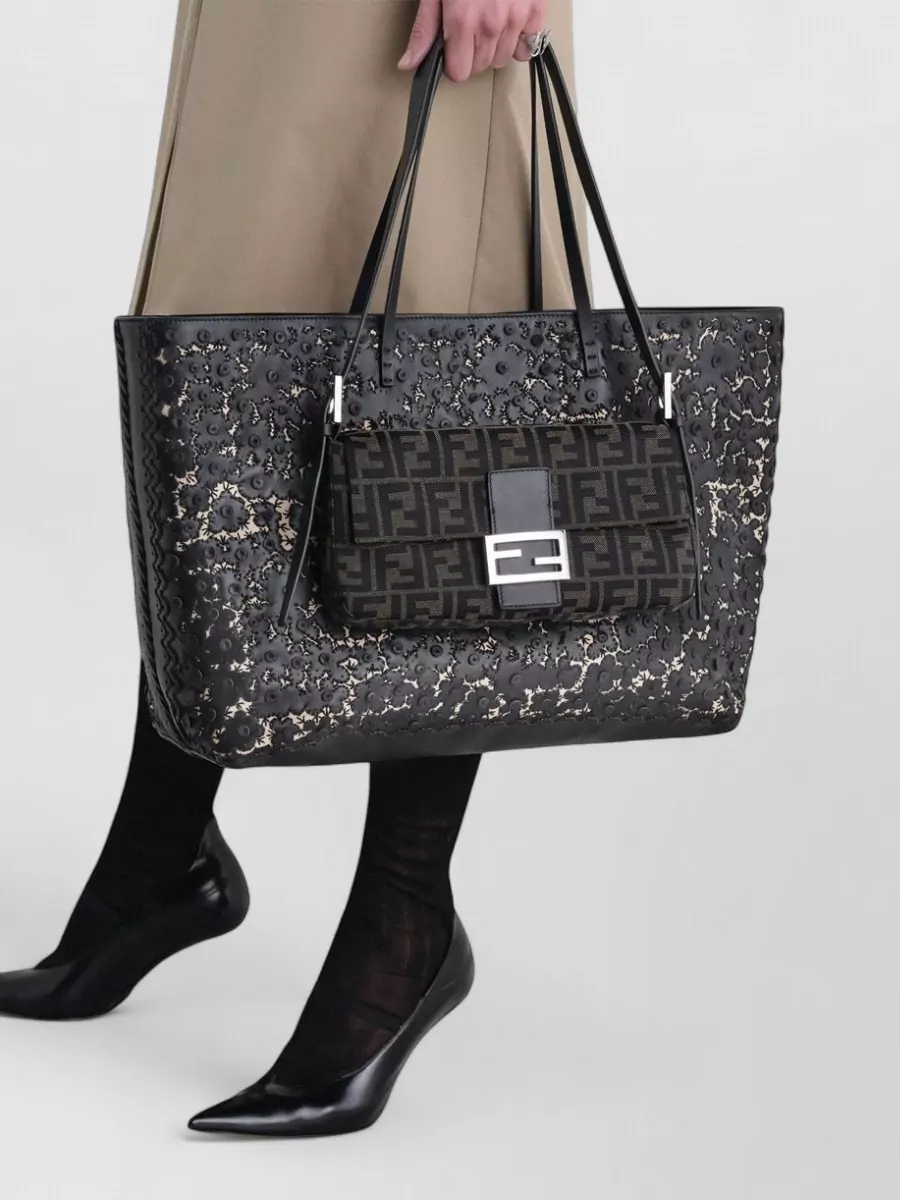 Fendi Baguette Cotton Clutch Bag