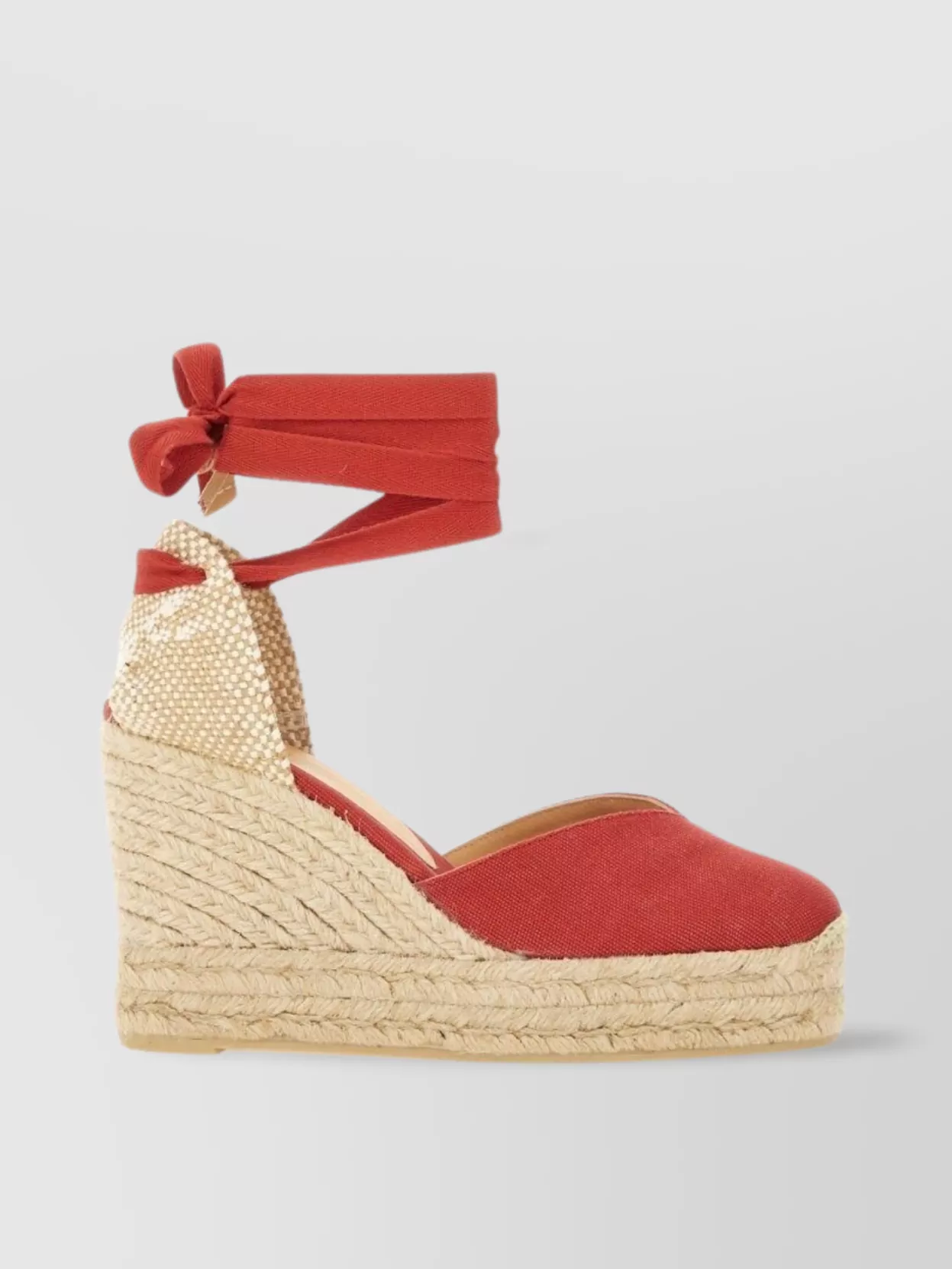 Castaã±er Woven Texture Peep Toe Espadrilles