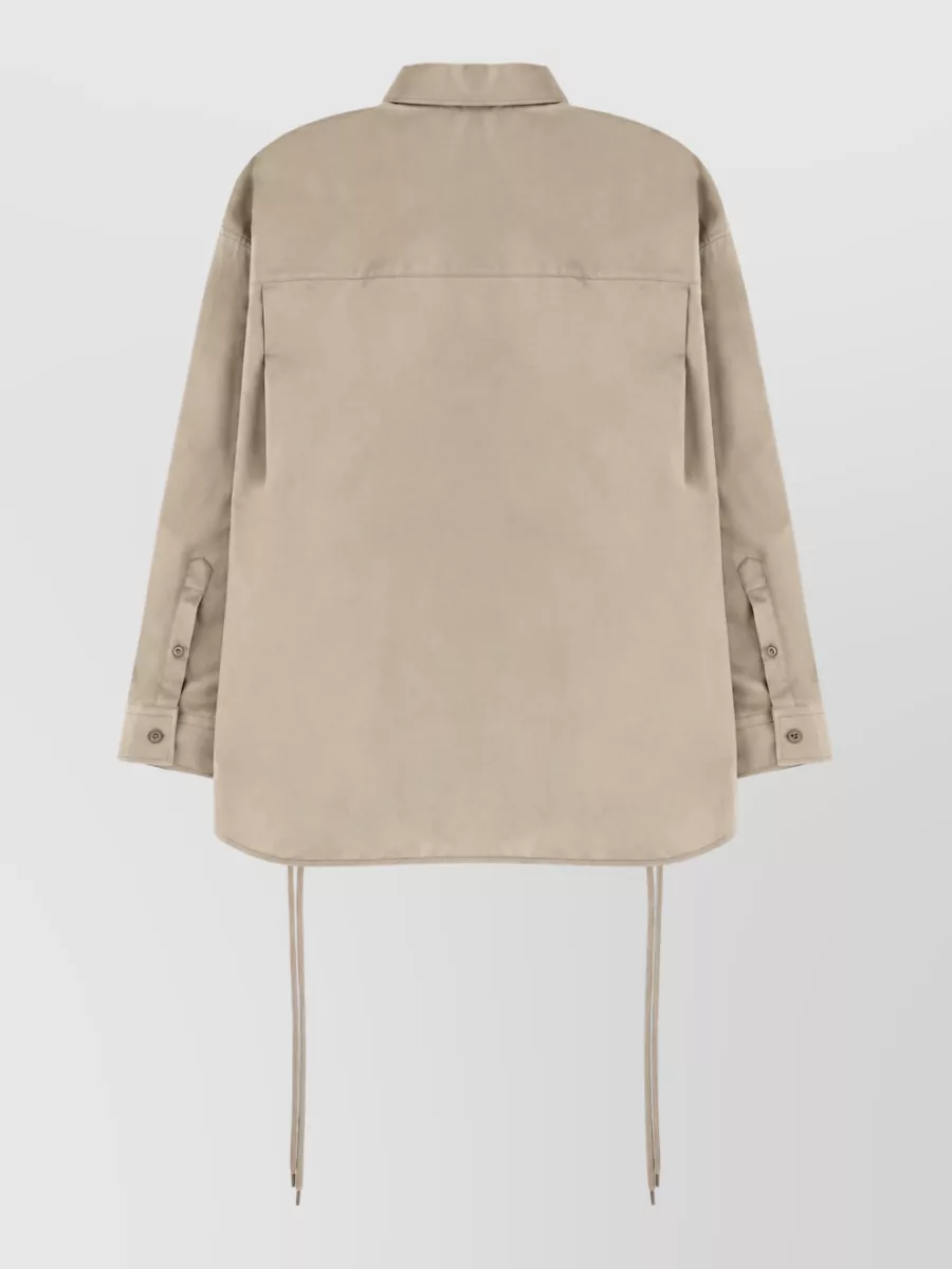 Balenciaga Shirt Lace Detail Relaxed Fit Drawstring Hem