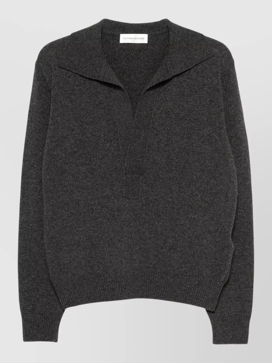 Victoria Beckham cashmere wool polo collar long sleeve jumper