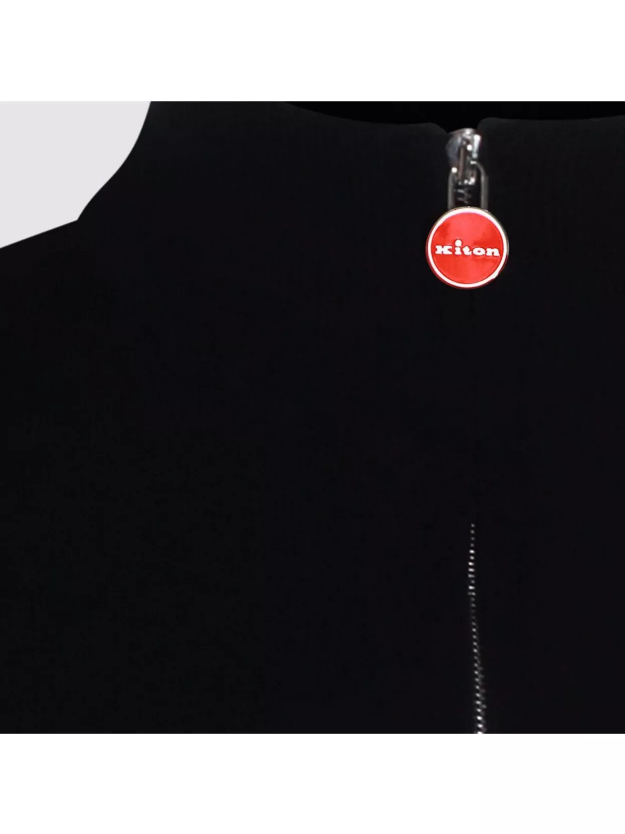 Kiton High Collar Ribbed Knit Sweater With Cuffs