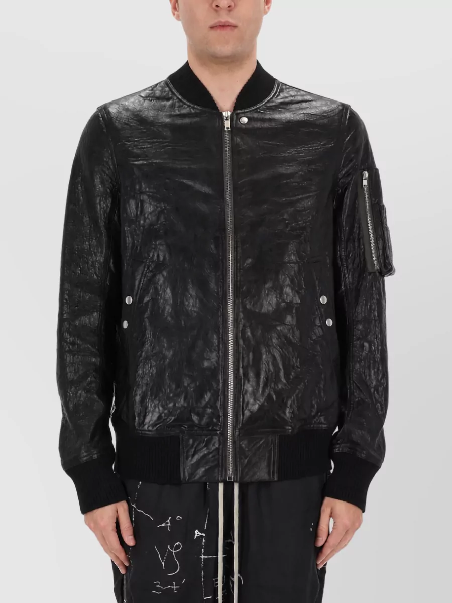 Rick Owens Lamb Leather Bomber Jacket