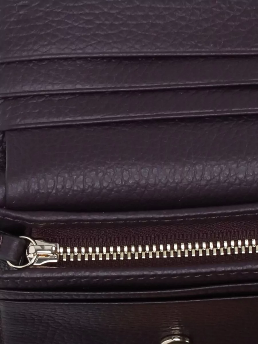 Coccinelle Pebbled Leather Compact Wallet Cardholder