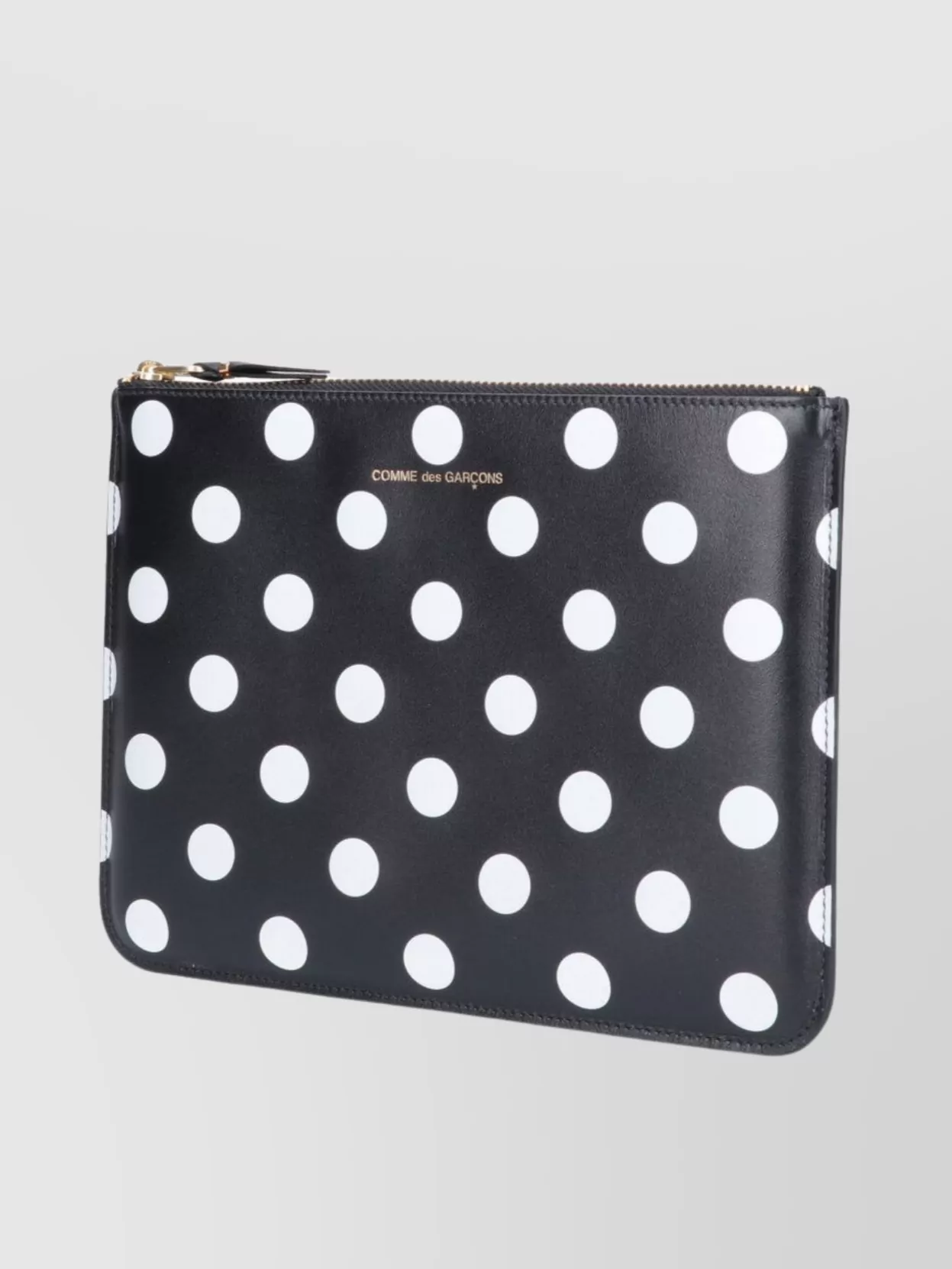 Shop Comme Des Garçons Dotted Pattern Leather Accessories In Grey