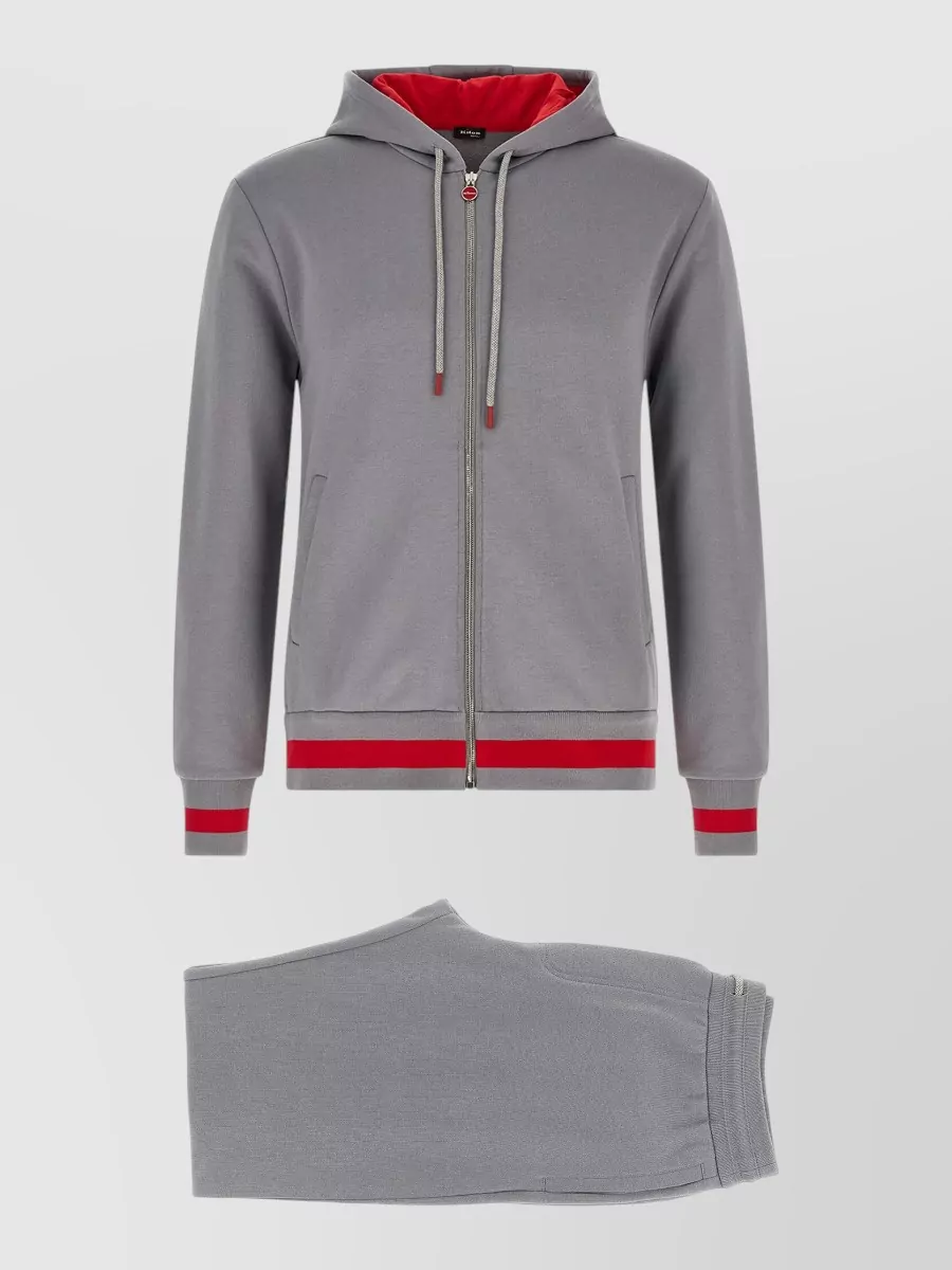 Kiton cotton hoodie and straight-leg joggers tracksuit