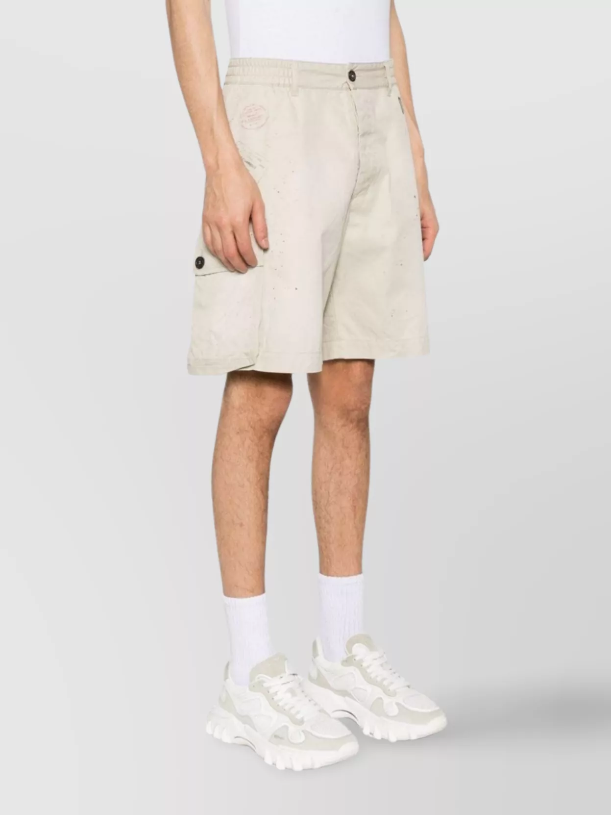Dsquared2 Cargo Shorts With Paint Splatter Detail