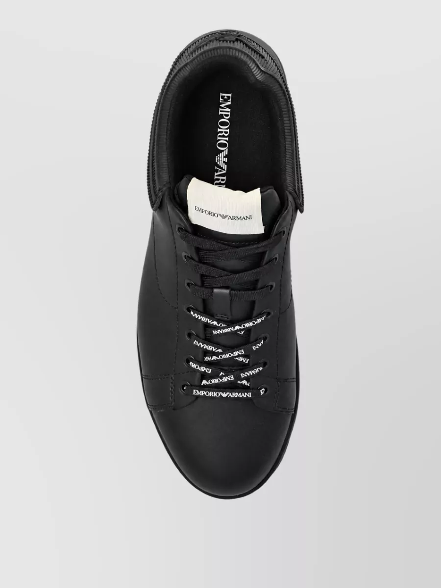 Emporio Armani Leather Lace-Up Sneakers