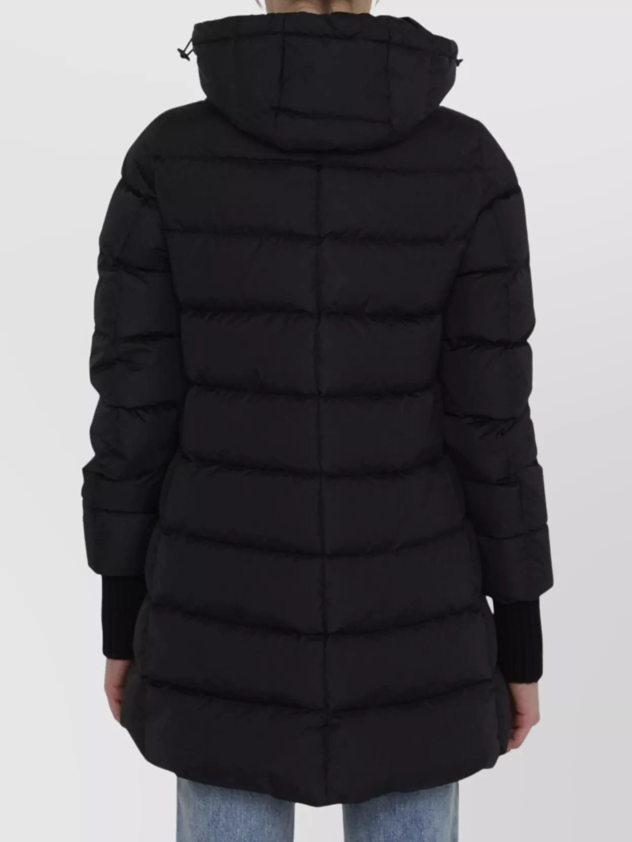 Herno Long Length Quilted Puffer Jacket In Black
