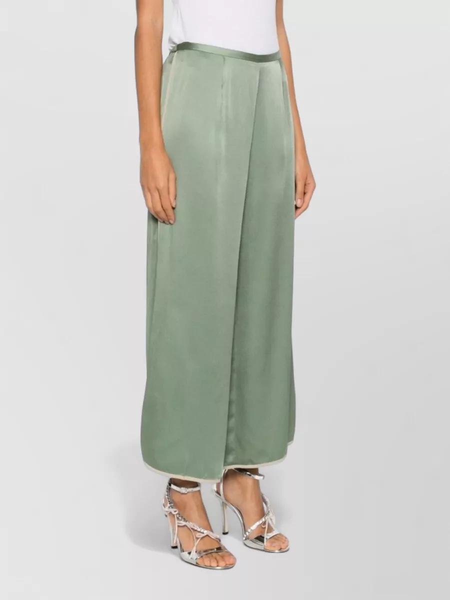 Forte Forte Satin Stripe Wide Leg Pleated Trousers