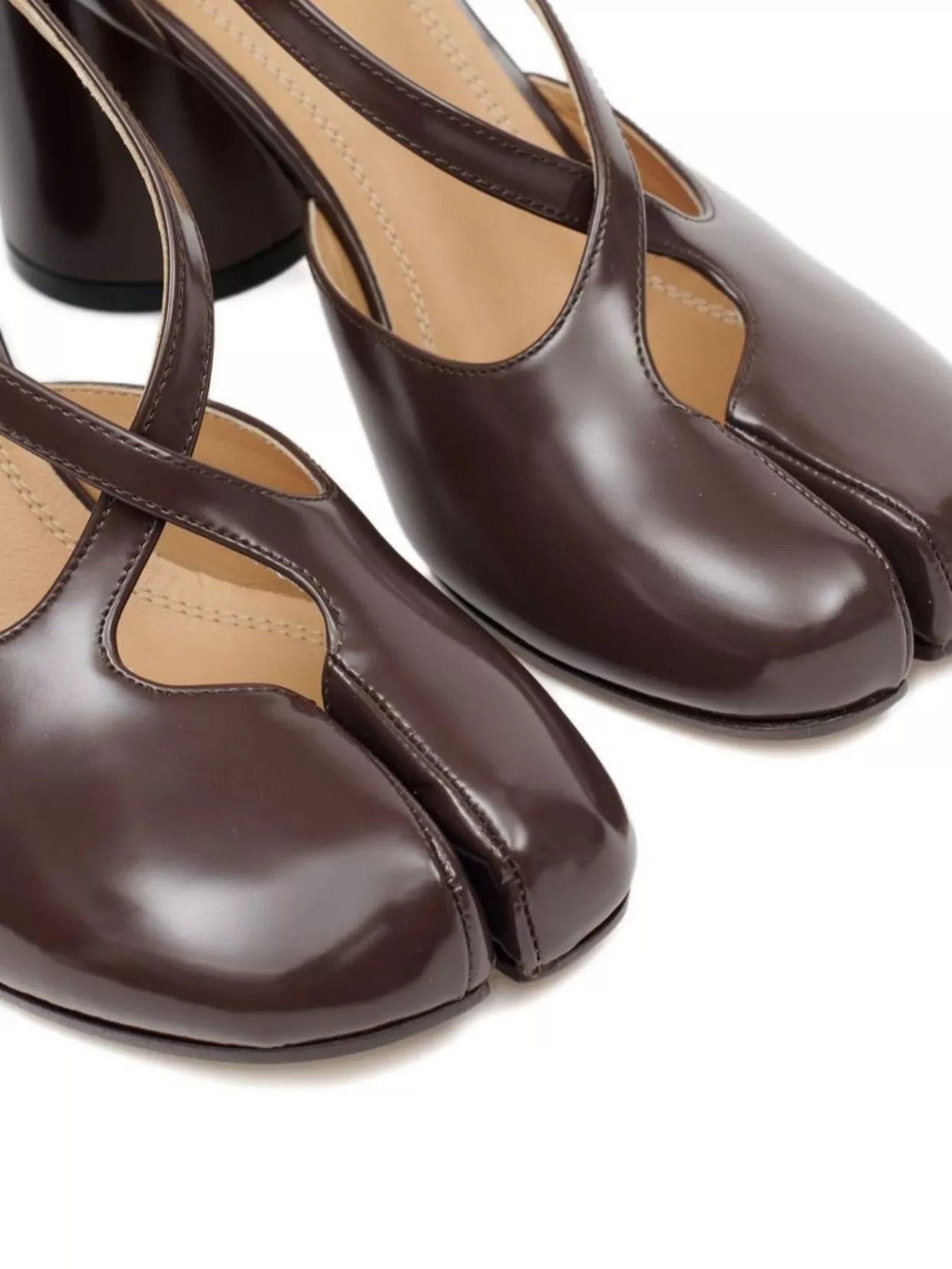 Maison Margiela Strappy Block Heel Closed Toe Pumps