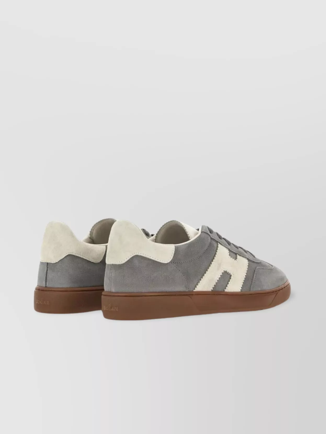 Hogan Trendy Suede Round Toe Rubber Sole Sneakers