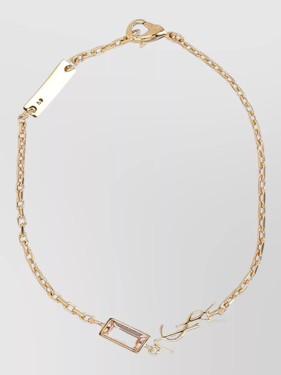Saint Laurent rhinestone charm bracelet