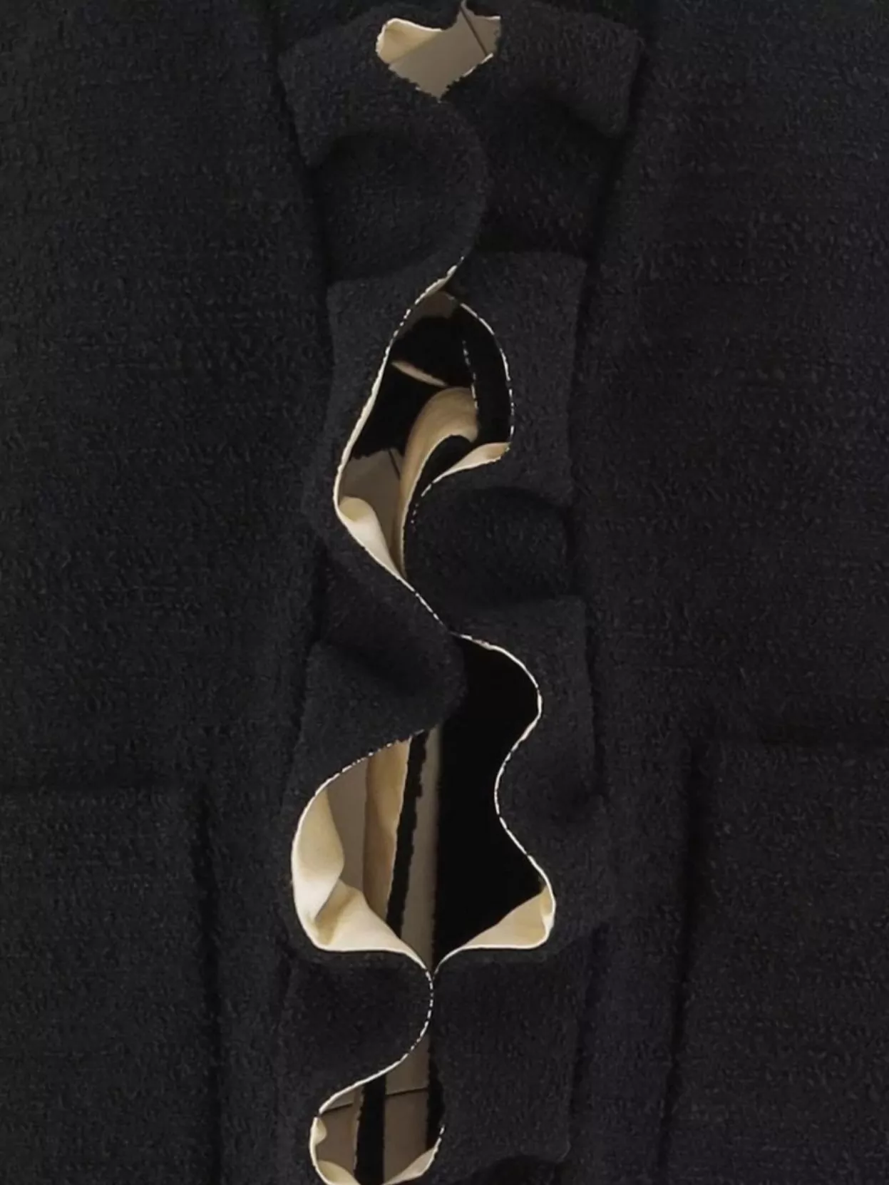 Valentino Long Sleeve Jacket Ruffled Trim Front Pockets