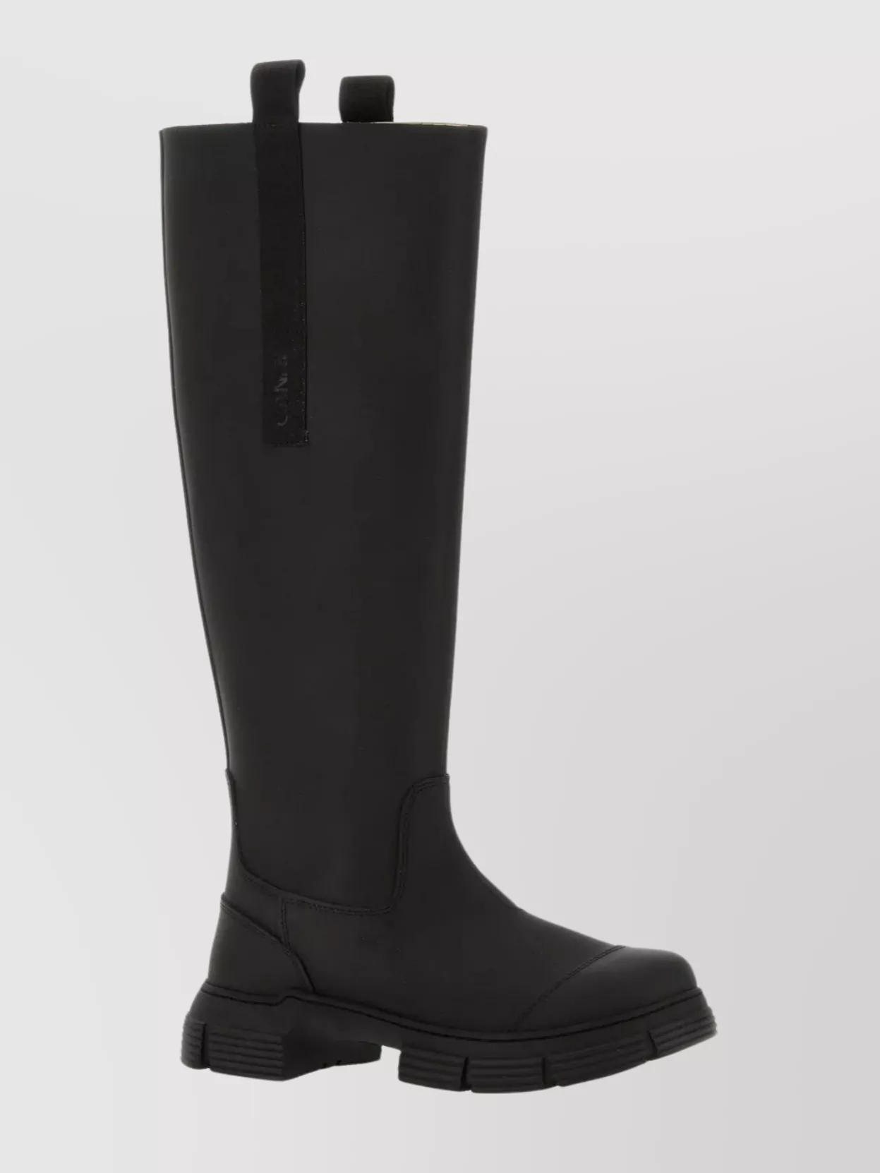 Shop Ganni Country Boots With Chunky Sole And Pull Tabs In Black