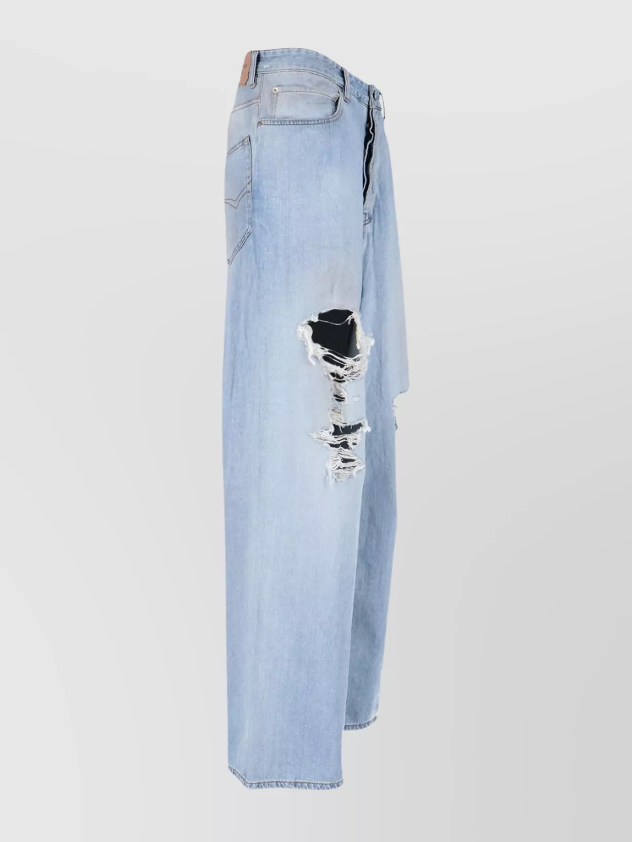 Balenciaga Distressed Straight Leg Five-Pocket Trousers