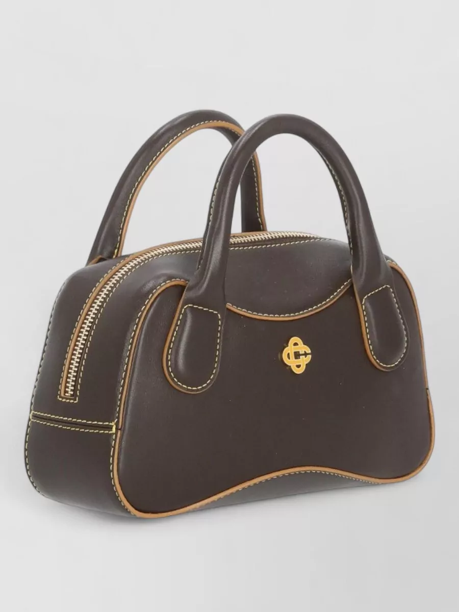 Casablanca Leather Shoulder Bag Adjustable Strap Top Handles