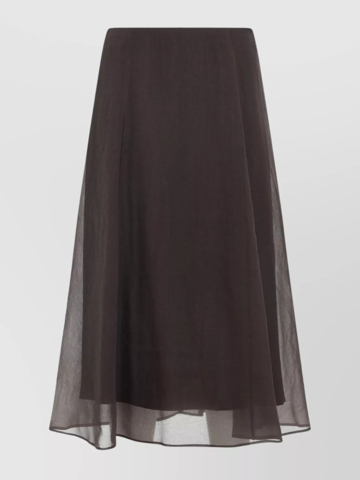 Brunello Cucinelli Women Brown Crispy Silk Circle Skirt In Black