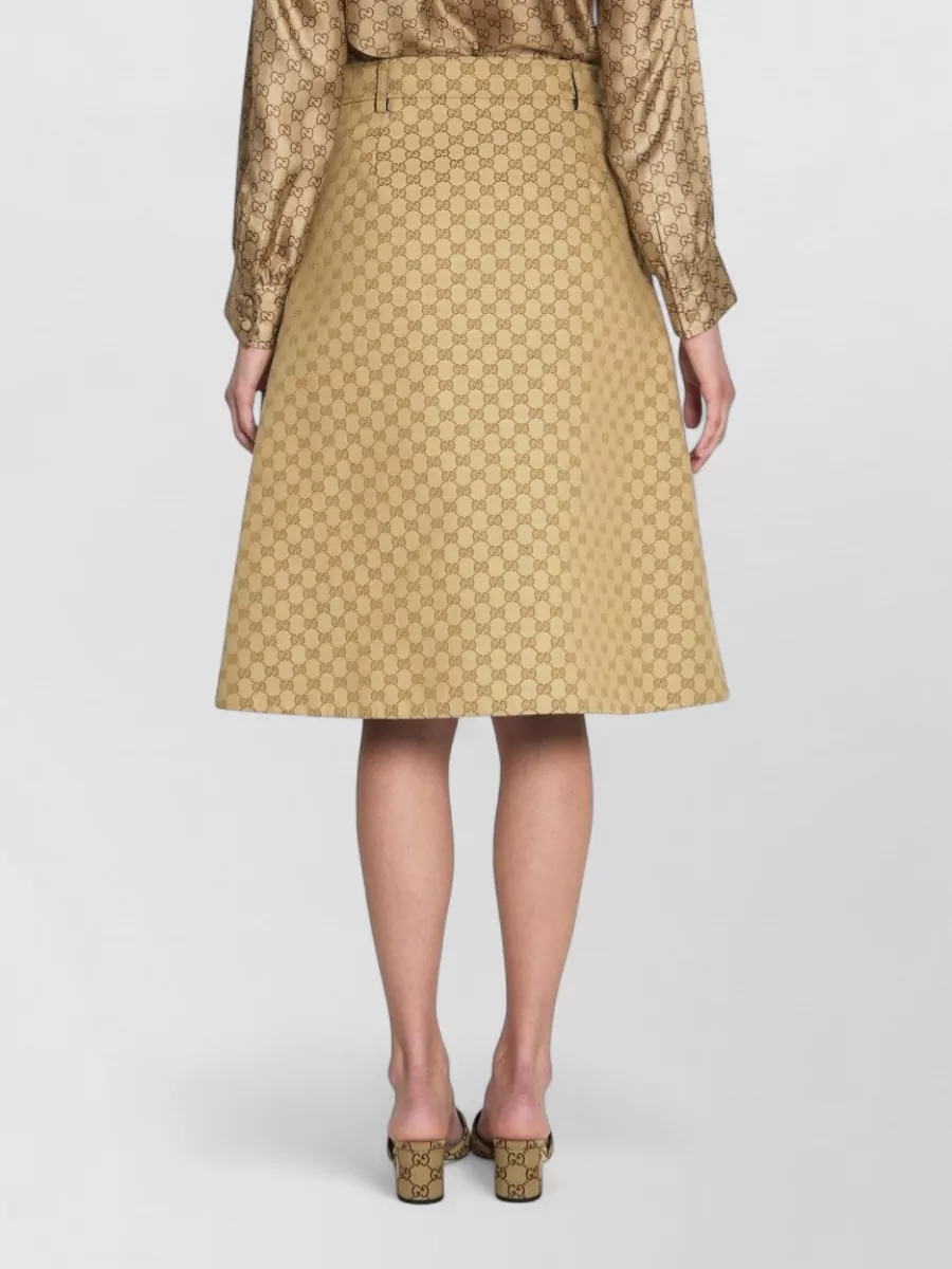 Gucci Logo-Jacquard A-Line Skirt