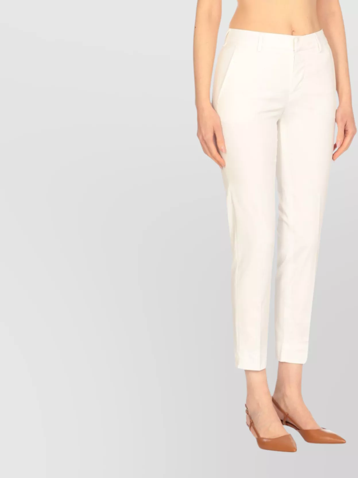Pt Torino Cotton Trousers With Rear And Side Pockets In White