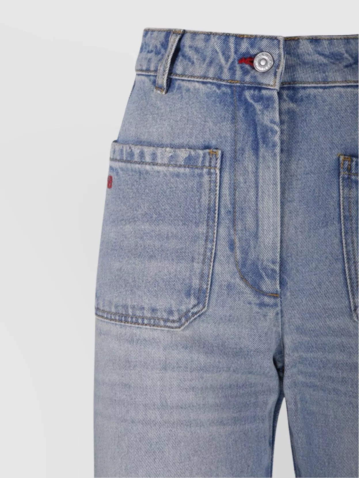 Victoria Beckham Straight Leg Faded Wash Front Pockets