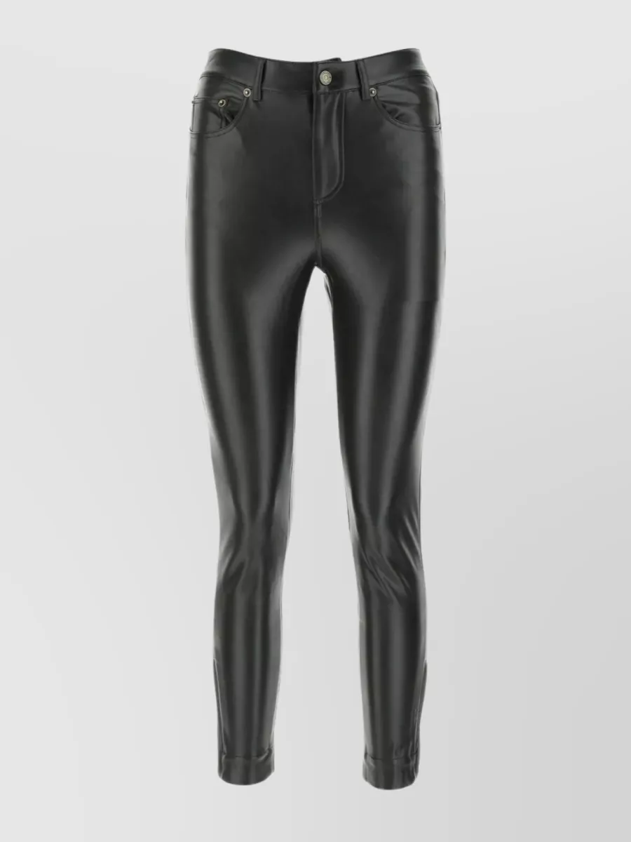 Shop Michael Kors Streamlined Faux Leather Trousers In Black