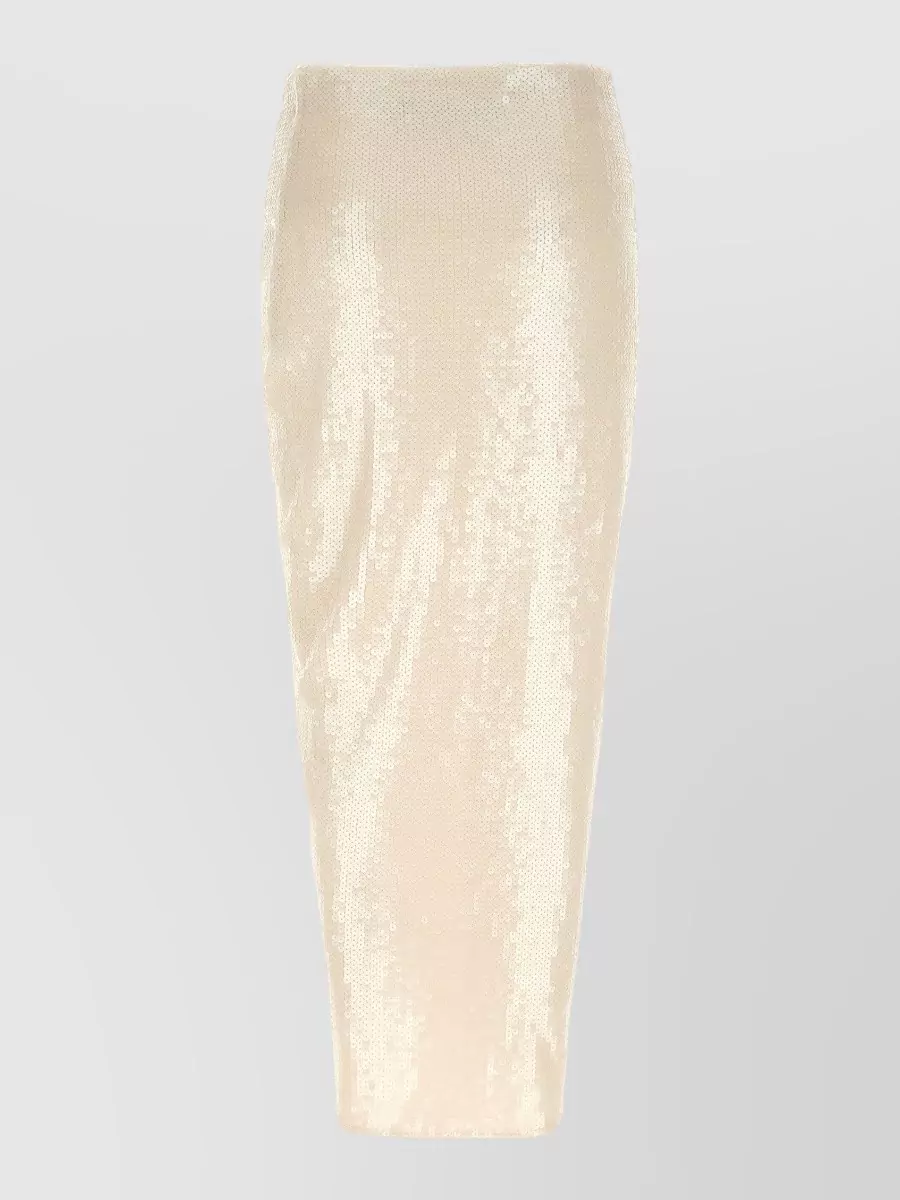 Rotate Birger Christensen sequined draped asymmetric knot midi skirt