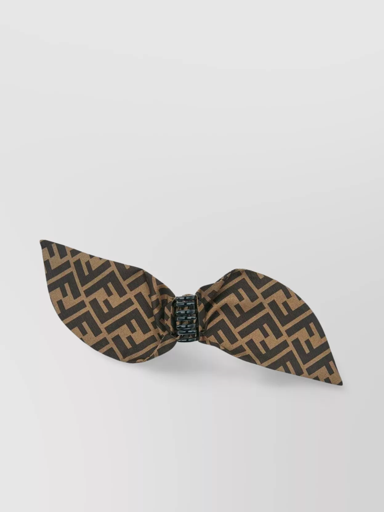 Fendi Twill Silk Hair Clip Ff Motif Bow Design