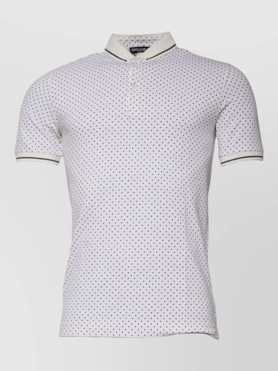 Dolce&Gabbana polka-dot cotton polo shirt